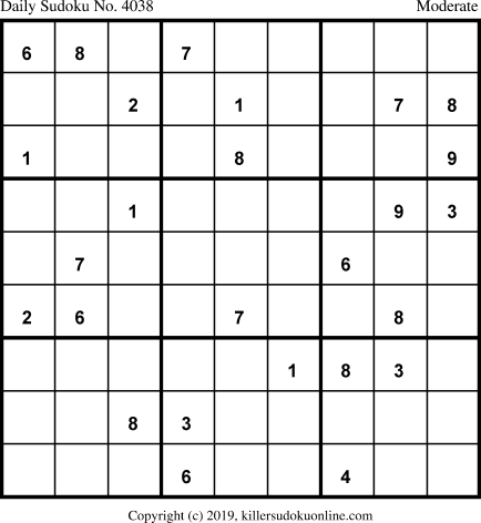 Killer Sudoku for 3/24/2019