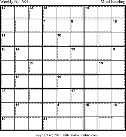 Killer Sudoku for 2/4/2019