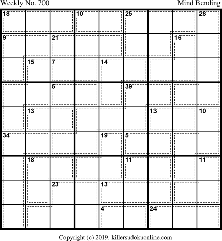 Killer Sudoku for 6/3/2019