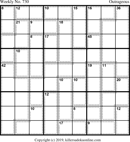 Killer Sudoku for 12/30/2019