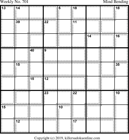 Killer Sudoku for 6/10/2019