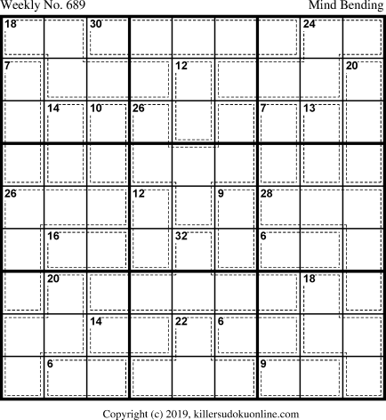 Killer Sudoku for 3/18/2019
