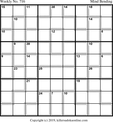 Killer Sudoku for 9/23/2019