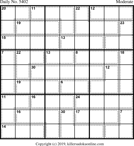 Killer Sudoku for 10/2/2020