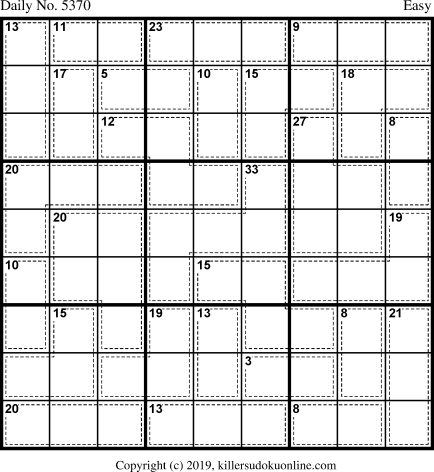 Killer Sudoku for 8/31/2020