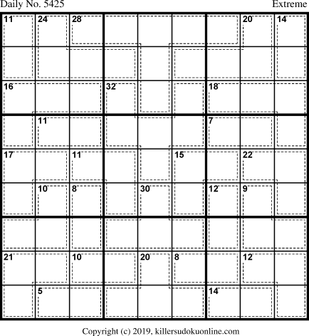Killer Sudoku for 10/25/2020