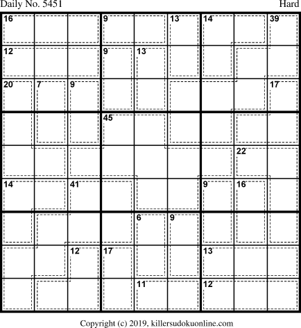 Killer Sudoku for 11/20/2020