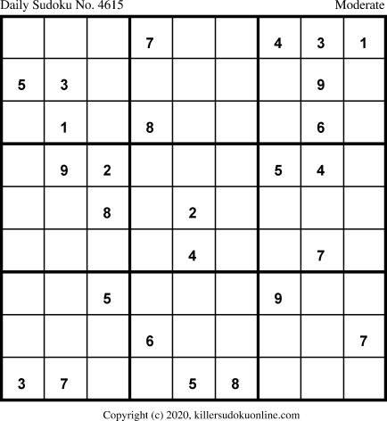 Killer Sudoku for 10/21/2020