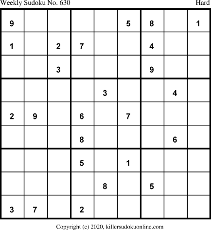 Killer Sudoku for 3/30/2020
