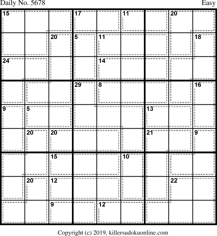 Killer Sudoku for 7/5/2021