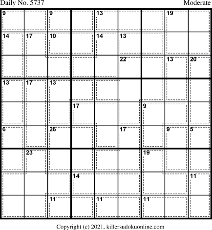 Killer Sudoku for 9/2/2021