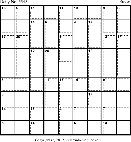 Killer Sudoku for 2/22/2021