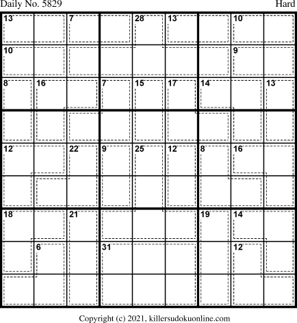 Killer Sudoku for 12/3/2021