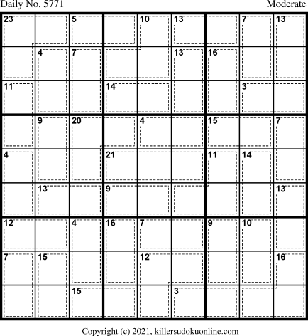 Killer Sudoku for 10/6/2021