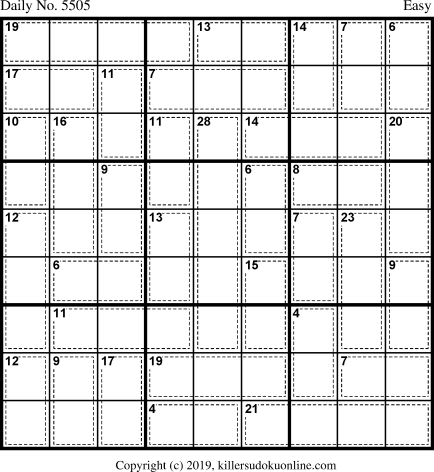 Killer Sudoku for 1/13/2021