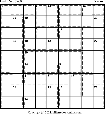 Killer Sudoku for 10/3/2021