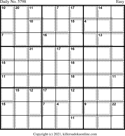 Killer Sudoku for 11/2/2021