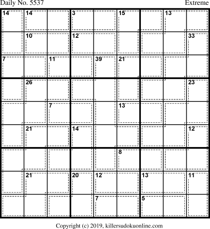 Killer Sudoku for 2/14/2021