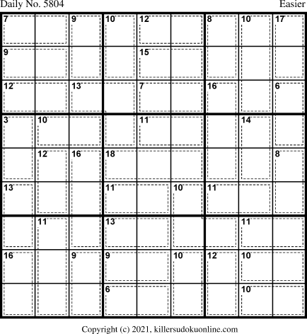 Killer Sudoku for 11/8/2021