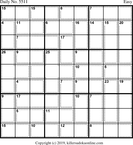 Killer Sudoku for 1/19/2021