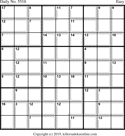 Killer Sudoku for 1/26/2021