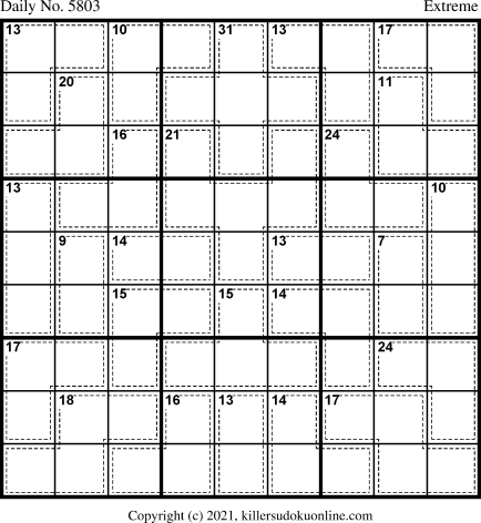 Killer Sudoku for 11/7/2021