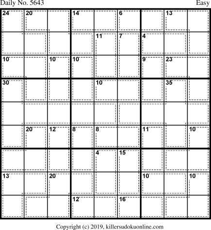 Killer Sudoku for 5/31/2021