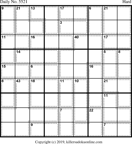 Killer Sudoku for 1/29/2021