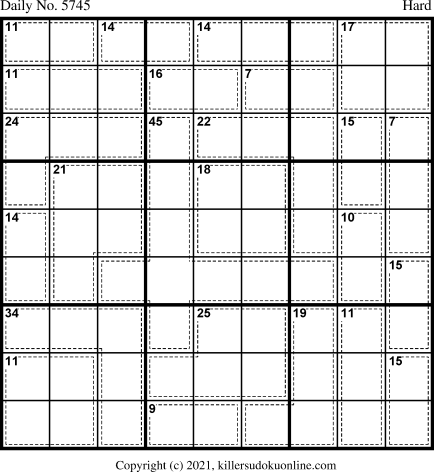 Killer Sudoku for 9/10/2021