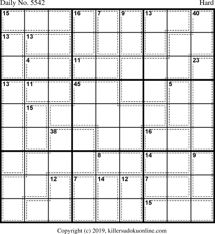 Killer Sudoku for 2/19/2021