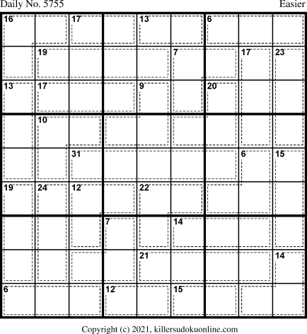 Killer Sudoku for 9/20/2021