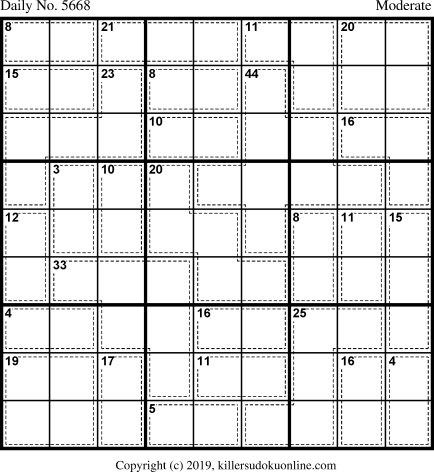 Killer Sudoku for 6/25/2021