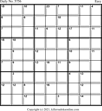 Killer Sudoku for 9/21/2021