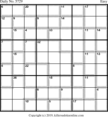 Killer Sudoku for 8/25/2021