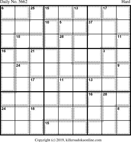 Killer Sudoku for 6/19/2021