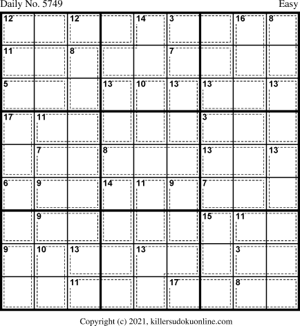 Killer Sudoku for 9/14/2021