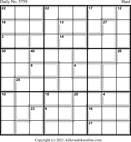 Killer Sudoku for 9/24/2021