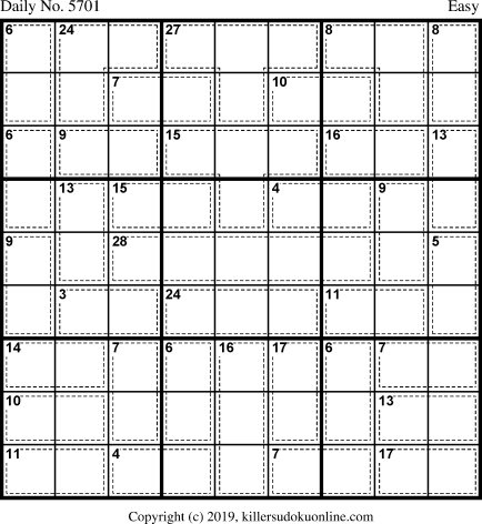Killer Sudoku for 7/28/2021