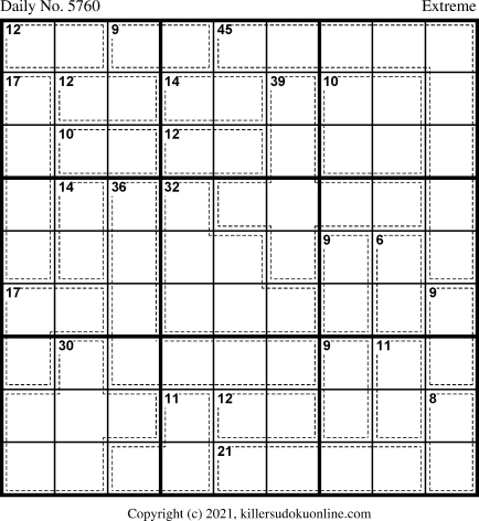 Killer Sudoku for 9/25/2021