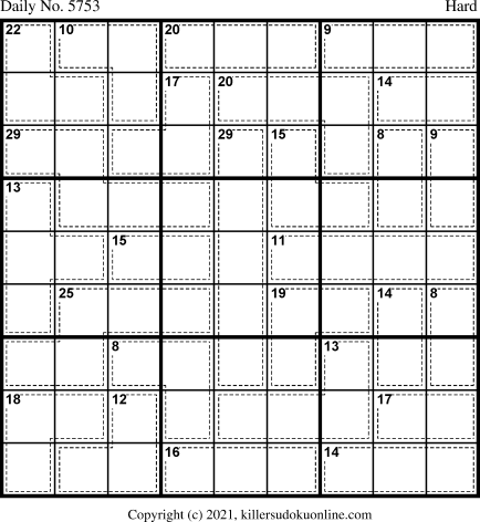 Killer Sudoku for 9/18/2021