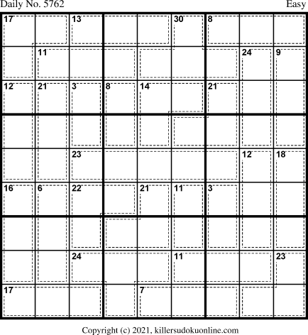 Killer Sudoku for 9/27/2021