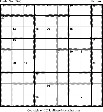 Killer Sudoku for 12/19/2021