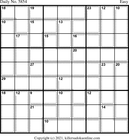 Killer Sudoku for 12/28/2021