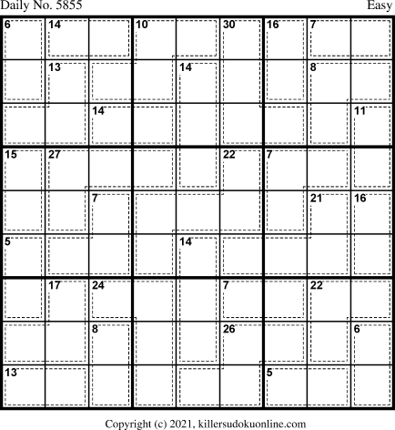 Killer Sudoku for 12/29/2021