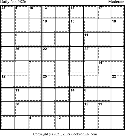 Killer Sudoku for 11/30/2021