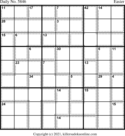 Killer Sudoku for 12/20/2021