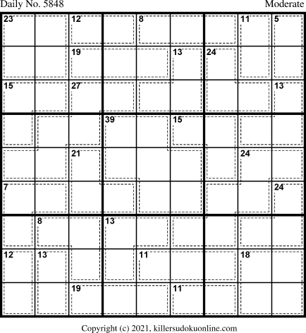 Killer Sudoku for 12/22/2021