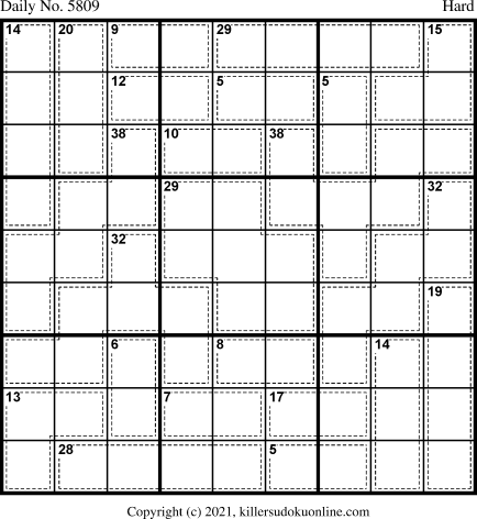 Killer Sudoku for 11/13/2021