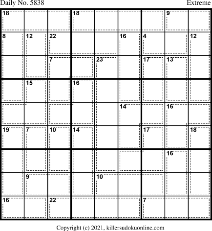 Killer Sudoku for 12/12/2021