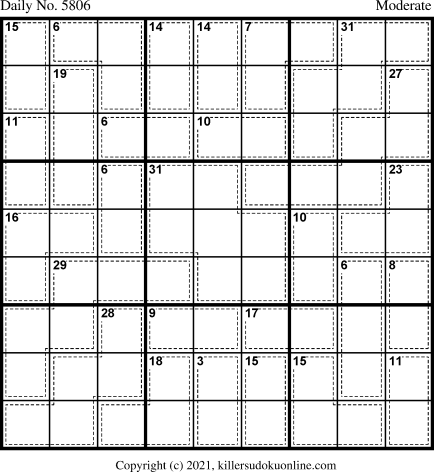 Killer Sudoku for 11/10/2021